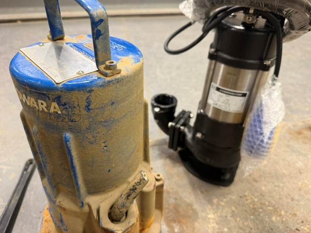 Lowara pump replacement in a plant room